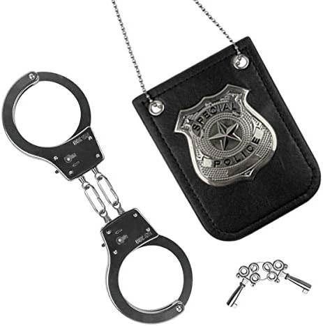 JoFAN Police Badge and Handcuffs Toys Cop Pretend Role Play Set for Boys Girls Kids Halloween Costum | Amazon (US)