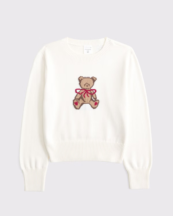 girls shrunken graphic crew sweater | girls tops | Abercrombie.com | Abercrombie & Fitch (US)