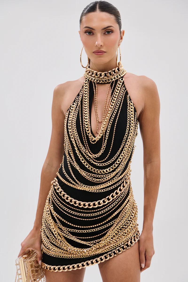 STAND OUT CHAIN MINI DRESS | AKIRA