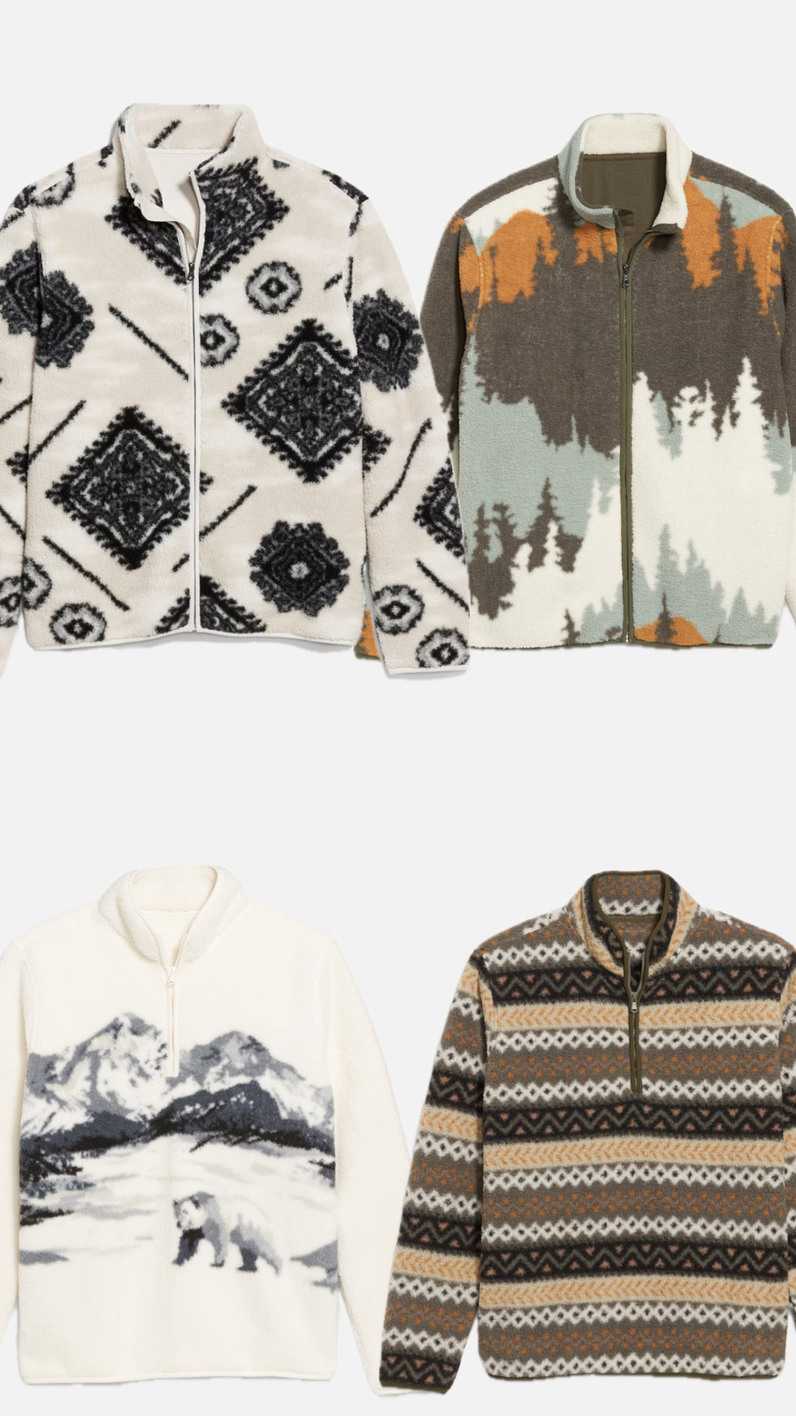 The men's fleece tops at Old Navy are so good right now! I love the throwback 90s style, they feel so nostalgic. I'm really drawn to the black and white print one and might have to snag it for myself. 

These make really great gifts for yourself or the men in your life. 

retro fleece. Fleece top. Old Navy fleece. Men’s gift guide. Gifts for dad. Gifts for boyfriend. Gifts for husband. Gifts for friend. 

#LTKHoliday #LTKMens #LTKGiftGuide