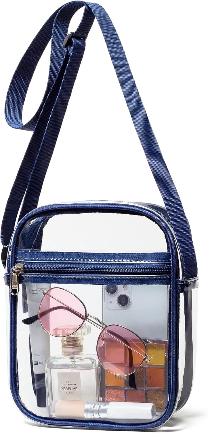 Vorspack Clear Bag Stadium Approved - PVC Clear Purse Clear Crossbody Bag with Front Pocket for C... | Amazon (US)