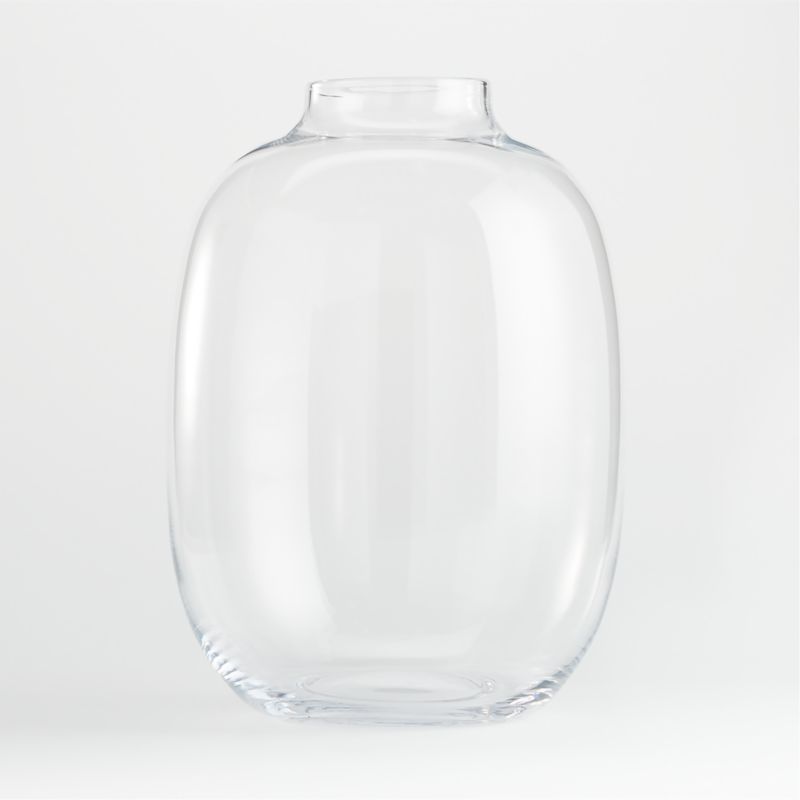 Laurel Round Clear Vase 16". 11.42"Wx11.42"Dx15.75"H | Crate & Barrel