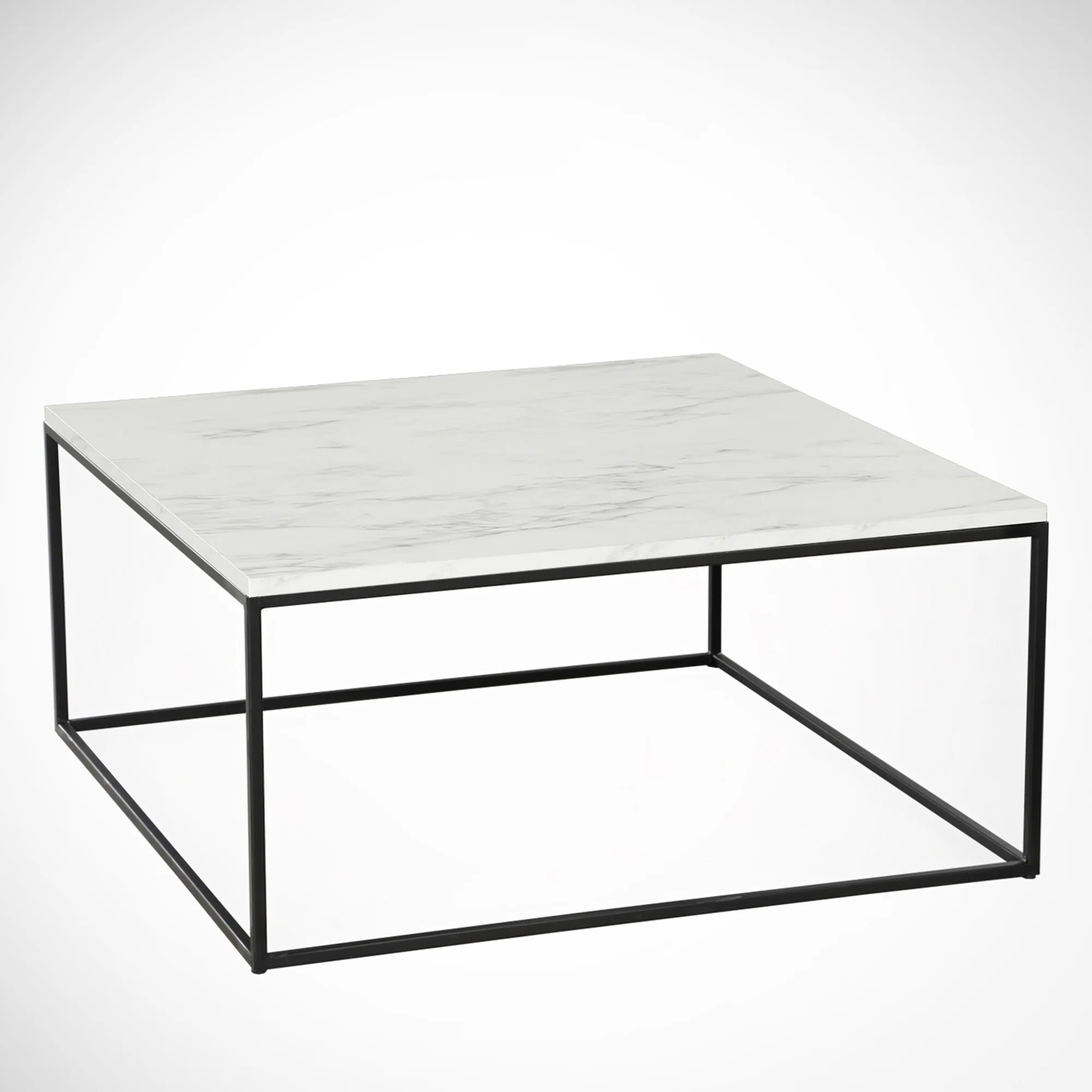 Poly Frame Coffee Table White Marble | Wayfair North America