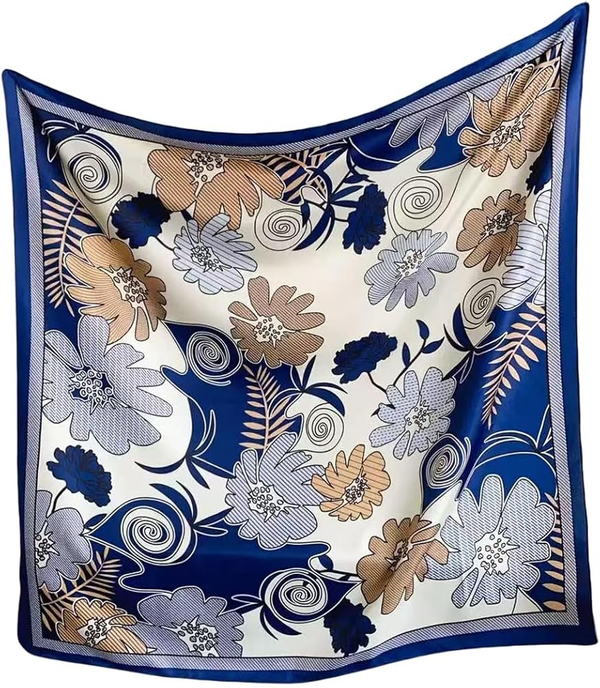 Julunar Silk Like Head Scarf for Women - Satin Large Hair Scarves - 35" Square Silk Hair Wrap for... | Amazon (US)