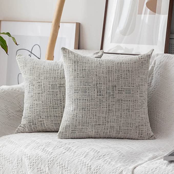 Home Brilliant Textured Throw Pillow Covers Chenille Stripe Velvet Pillowcases for Home Decoriati... | Amazon (US)