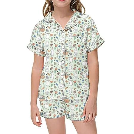 Pijama Girls 8 Y 10 Halloween Pajamas Girls Size 8 2 Piece Sets Pajamas for Kids Children Graphic Print Short Sleeve Button Shirt Shorts Pajama Set Z0D-Beige 2-3 Years | Walmart (US)