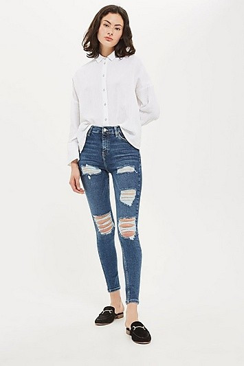 Indigo Super Ripped Jamie Jeans - Indigo | Topshop US