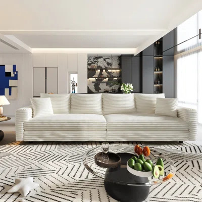 Modern Comfy Corduroy Upholstered Sofa Cloud Couch | Wayfair North America