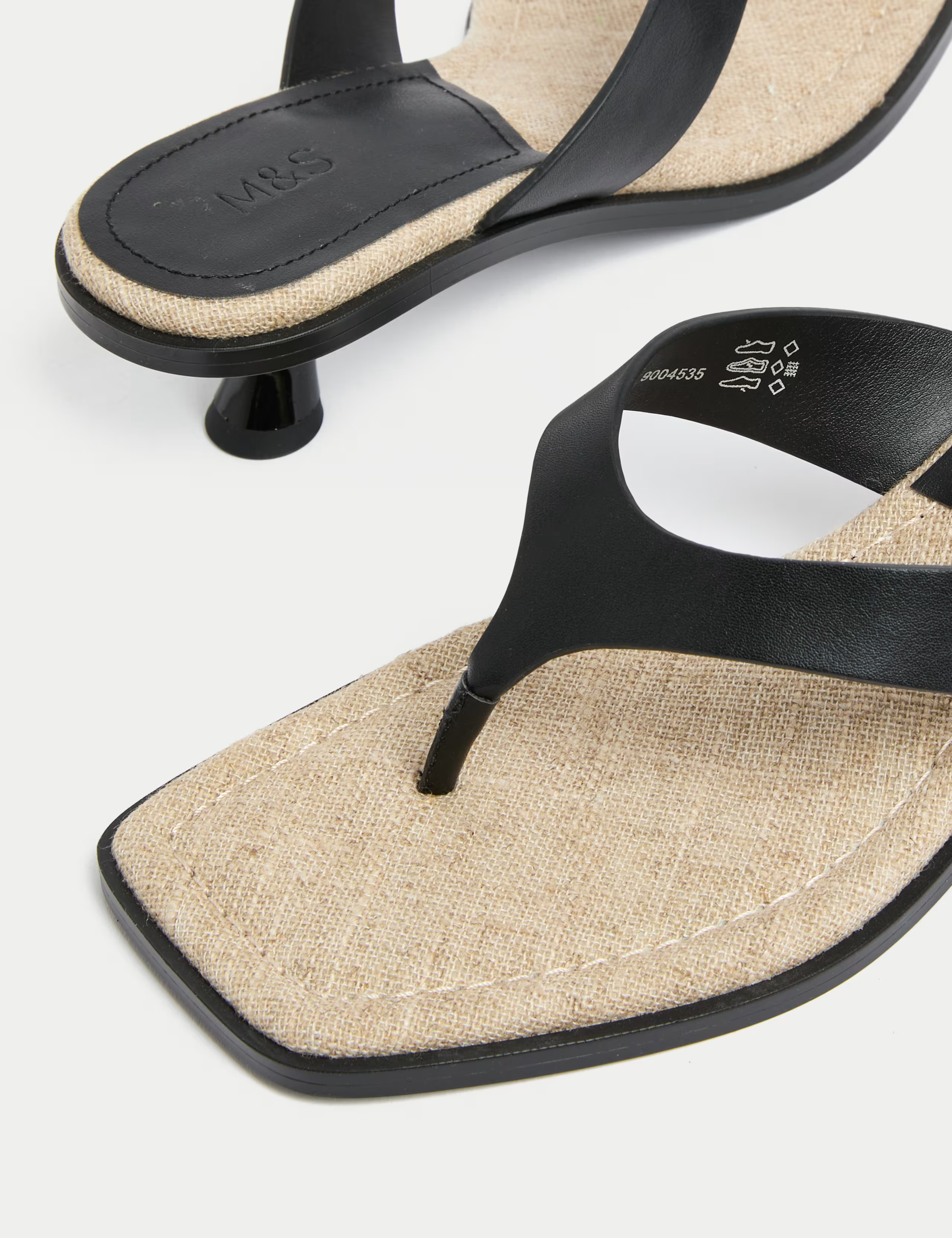 Toe Post Kitten Heel Square Toe Sandals | Marks & Spencer (UK)