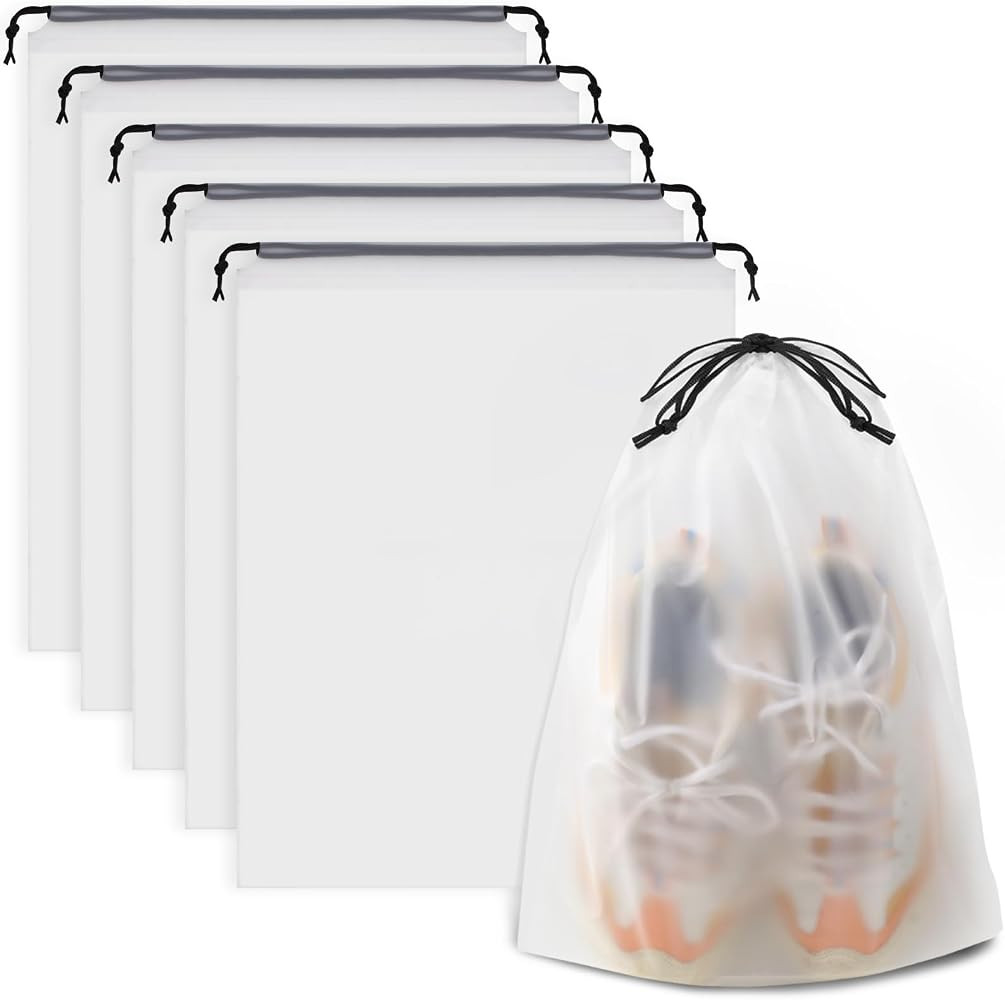 Clear Shoe Bags for Travel 5 PCS, Drawstring Travel Shoe Bags for Packing | Amazon (US)
