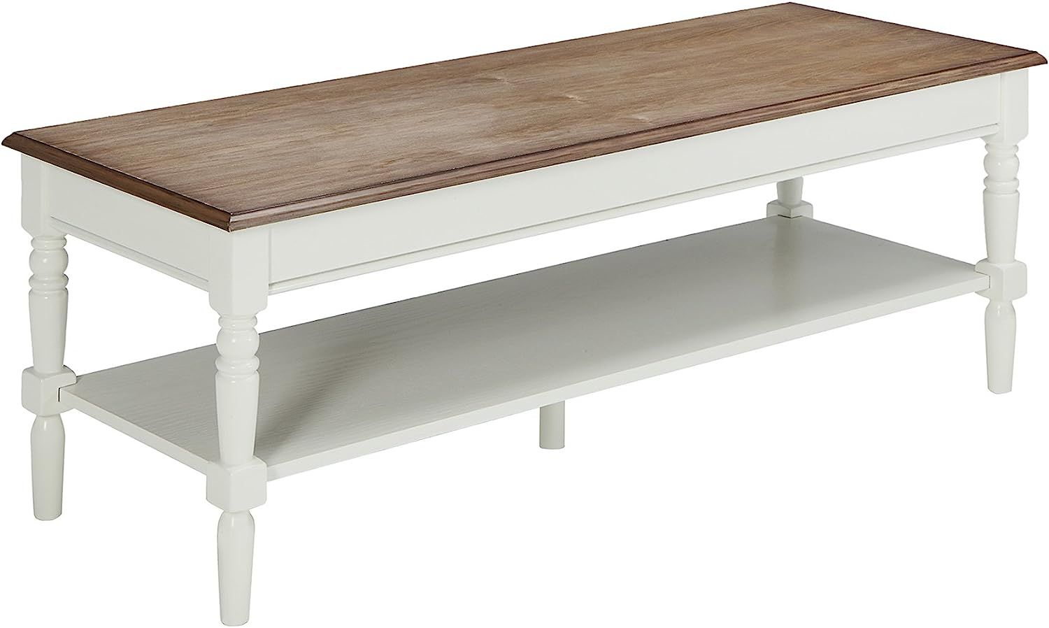 Convenience Concepts French Country Coffee Table, Driftwood / White | Amazon (US)