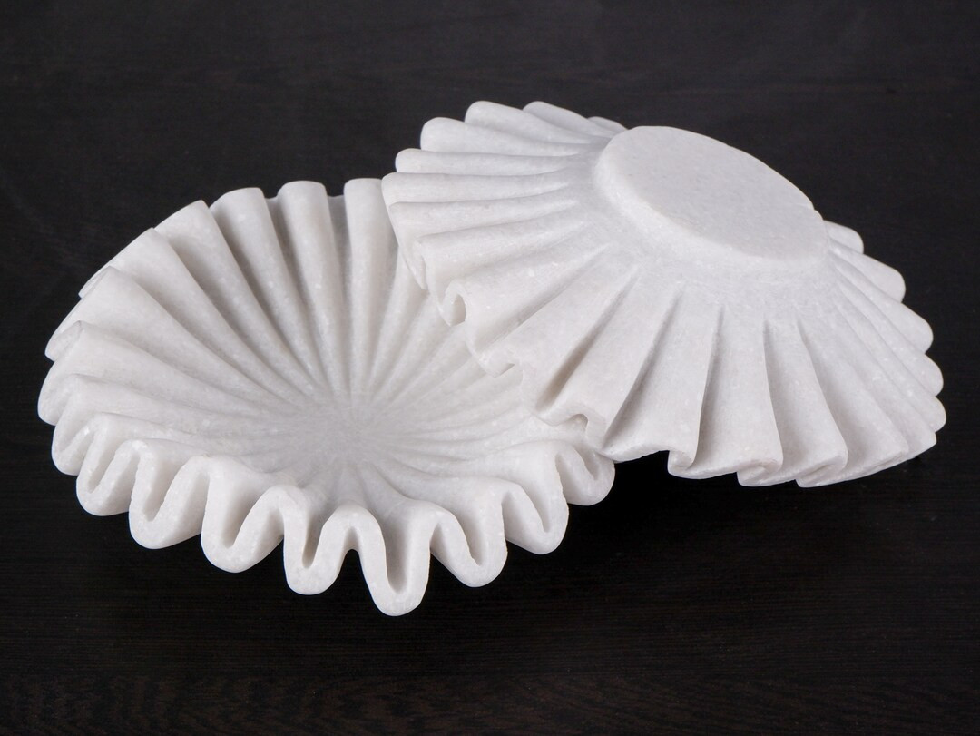 Cadeau de fête des mères, Ensemble de bols à volants en marbre de 2, Ensemble de bols festonn... | Etsy (FR)