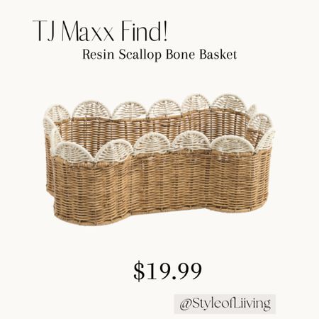 TJ Maxx resin scallop bone basket woven design scalloped edges dog toy storage!

#LTKfamily #LTKfindsunder50 #LTKfindsunder100