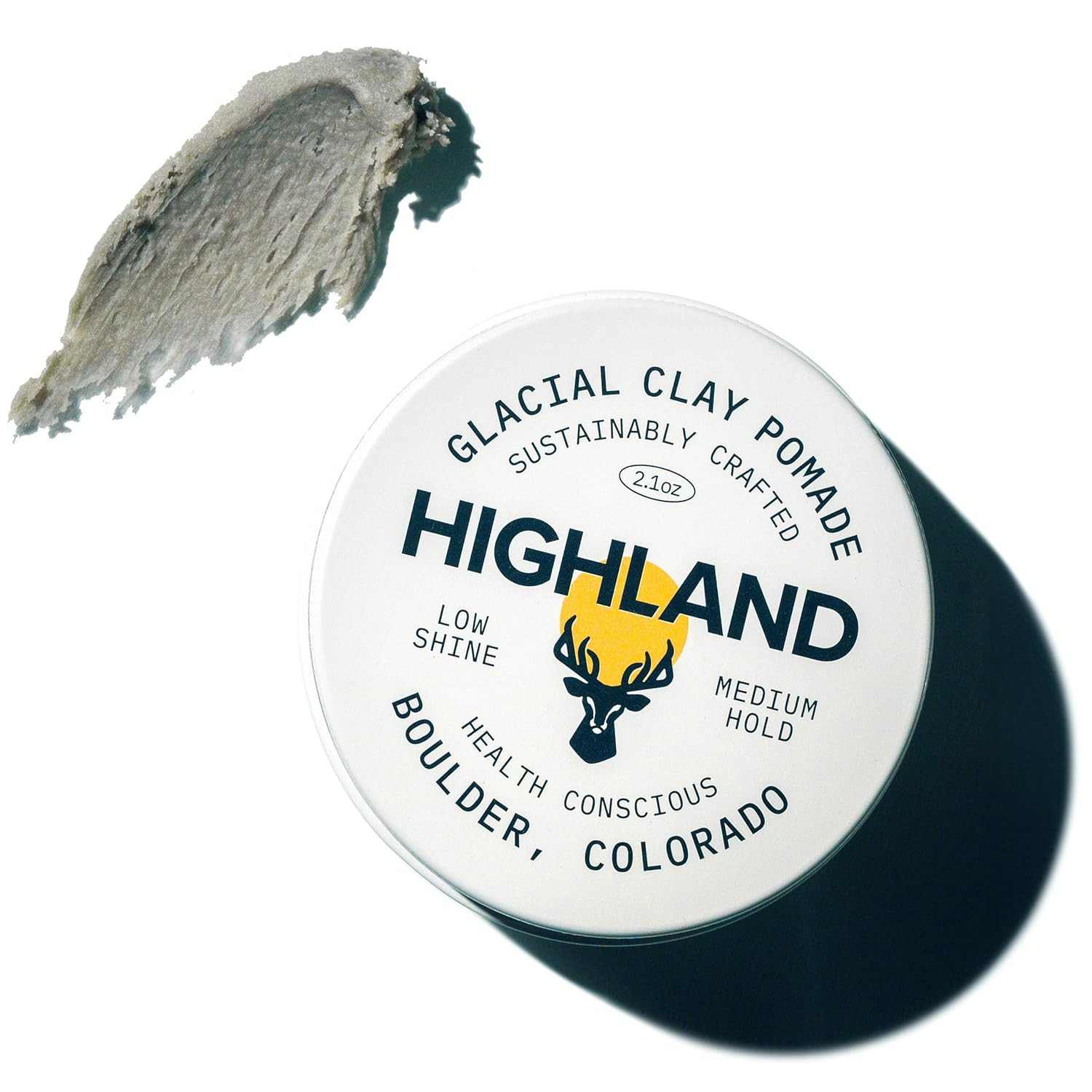Highland Glacial Hair Clay Pomade - Award winning hair styling clay for men and women made with 100% all natural and organic ingredients that promote hair and scalp health. Low shine, Medium Hold. | Amazon (US)