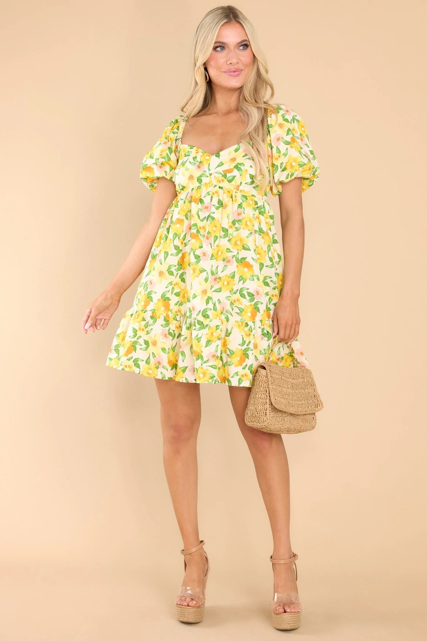 In The Evergreens Yellow Multi Floral Dress | Red Dress 