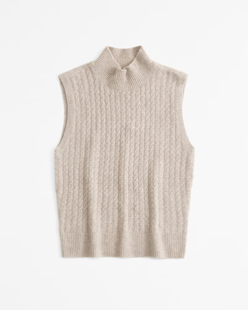 Sleeveless Cable Mockneck Top | Abercrombie & Fitch (US)