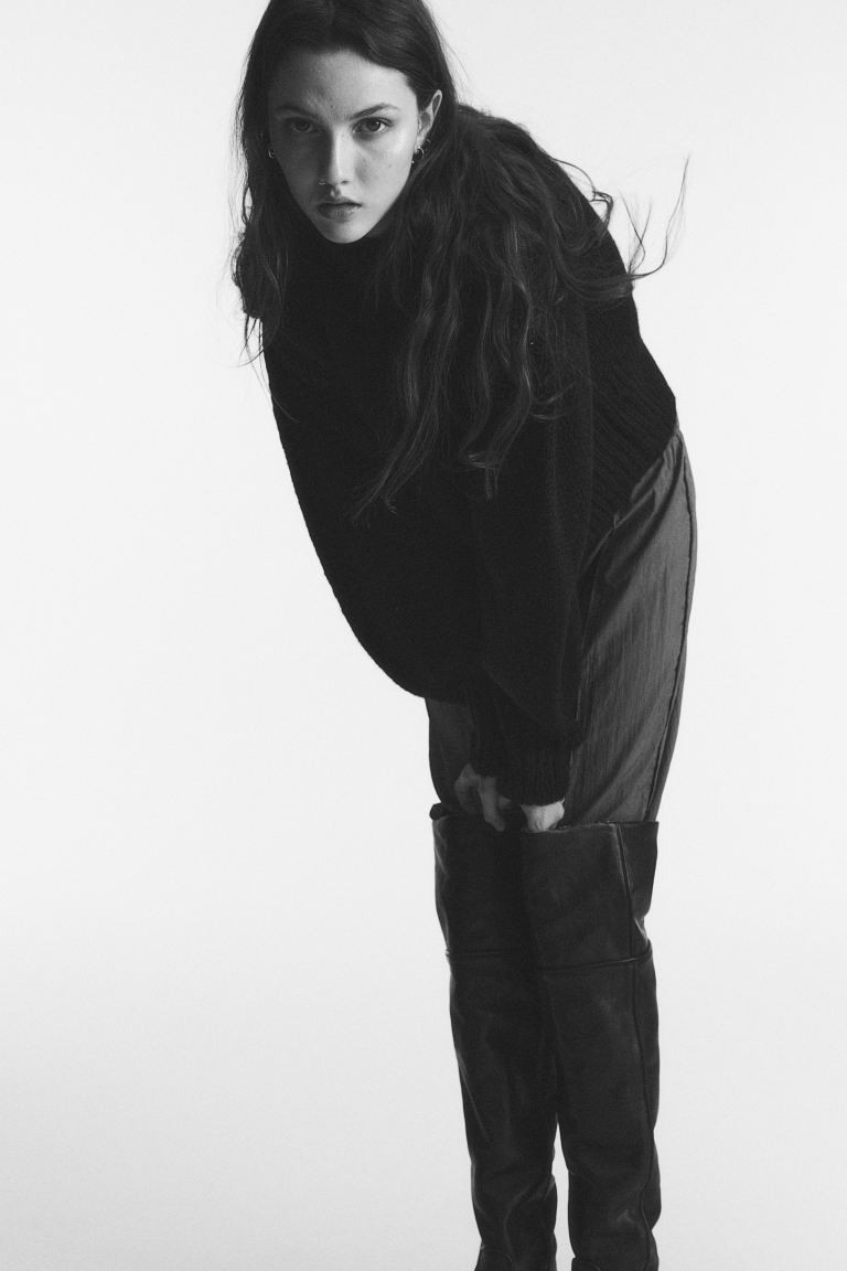 Balloon-sleeved Sweater - Black - Ladies | H&M US | H&M (US + CA)