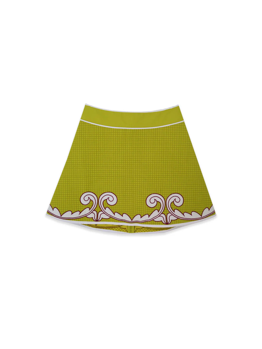 Park Quilted Mini Skirt - Pear Trapunto | COUPER