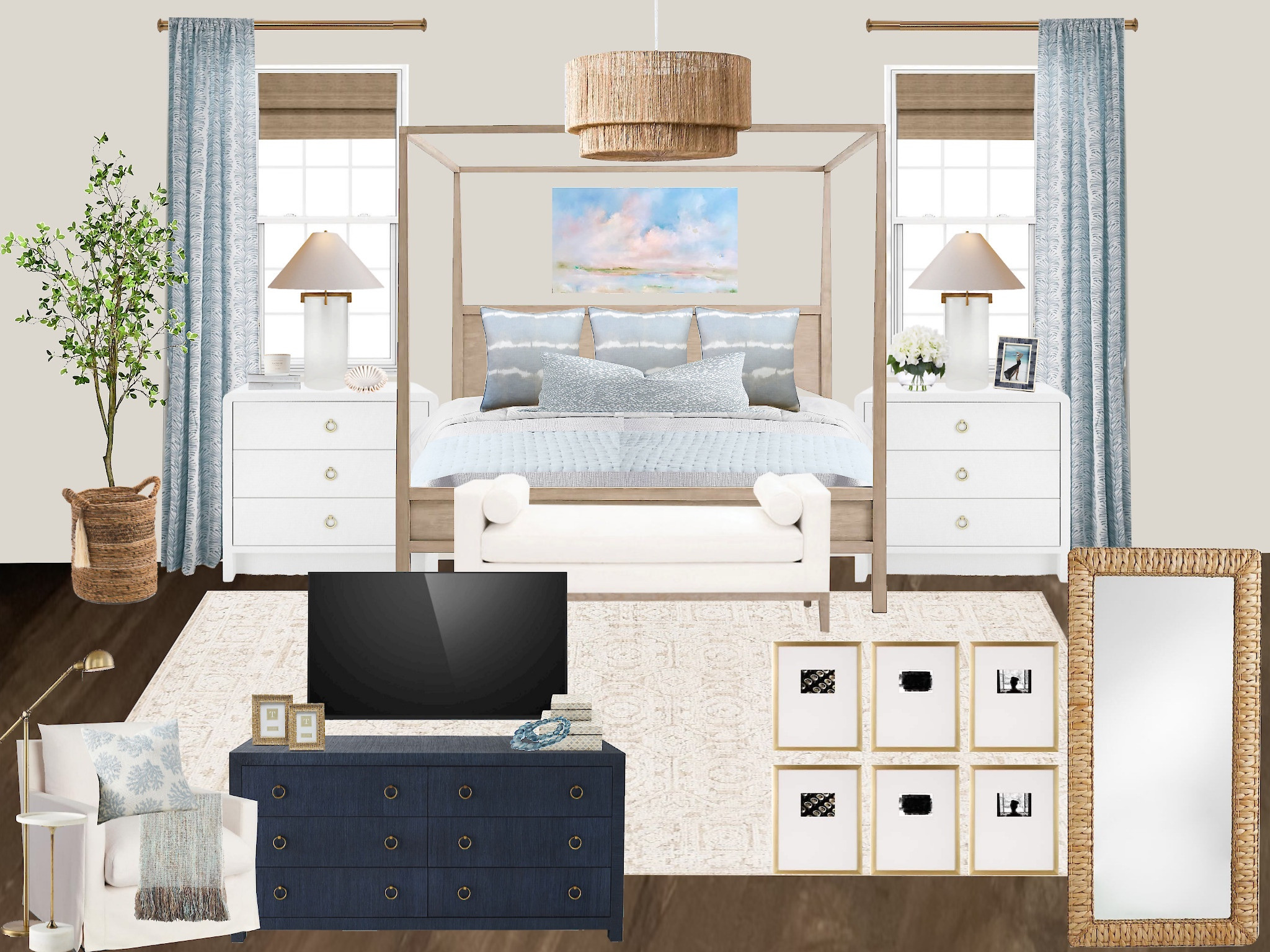 Mood board Monday! 💙 more design boards that coordinate with this bedroom design on the blog today! Link in bio!
•
•
•
#homebykmb #coastalhomedecor #coastalhomedesign  #coastaldesign #coastalhome #interiordesigner #homedecorator #homedecorblog #homeaccount #housedesign #houseideas #homedesignideas #interiordesigning #homedecoration #homedecorating #homedecorinspo #homedecorideas #homeideas #decorinspo #homeinteriordesign #homestyling #bedroominspo #masterbedroom #bedroominspiration #

#LTKhome