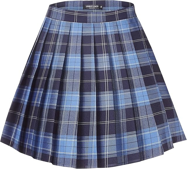 Urban CoCo Womens Uniforms Plaid Pleated Mini Skirt | Amazon (CA)