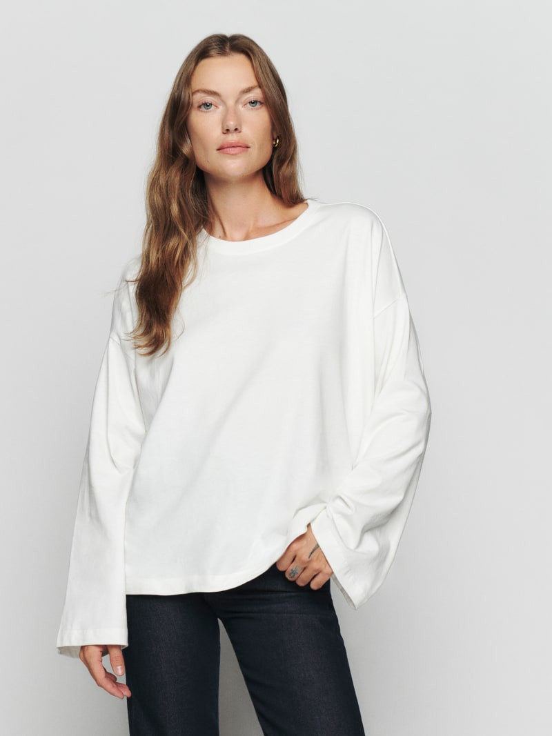 Oversized Long Sleeve Tee | Reformation (Global)