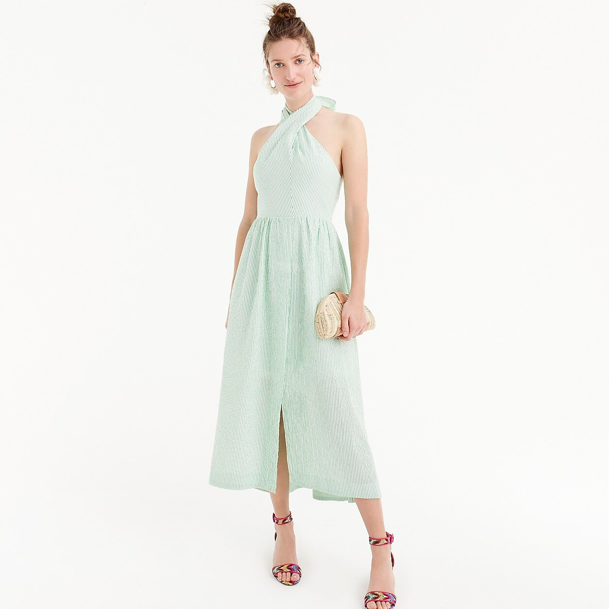 Sarong maxi dress in seersucker | J. Crew US