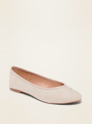 Faux-Suede Almond-Toe Ballet Flats for Women | Old Navy (US)