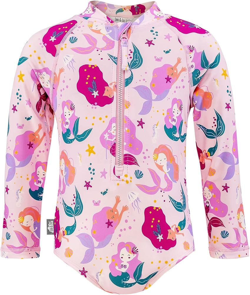 JAN & JUL Long Sleeve 1-pc Girls' UV Swim-Suit Rash Guard (Baby, Toddler, Kids) | Amazon (US)