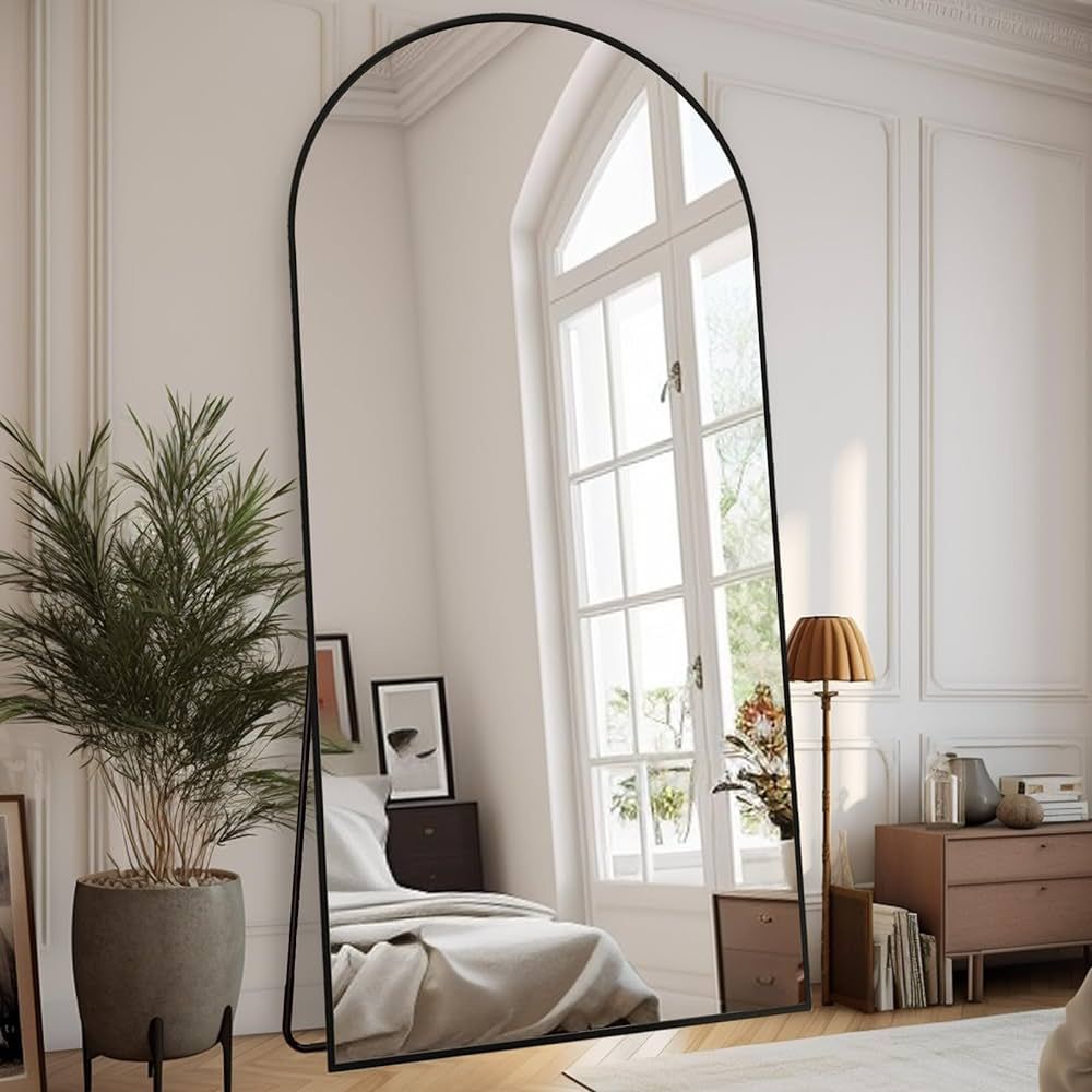 ZHUNFA Arched Full Length Mirror, 76''×34'' Oversized Full-Body Mirror with Stand, Standing Mirr... | Amazon (US)
