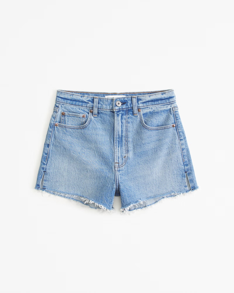 Abercrombie & Fitch Women's High Rise Mom Short in Light Medium - Size 26 | Abercrombie & Fitch (US)