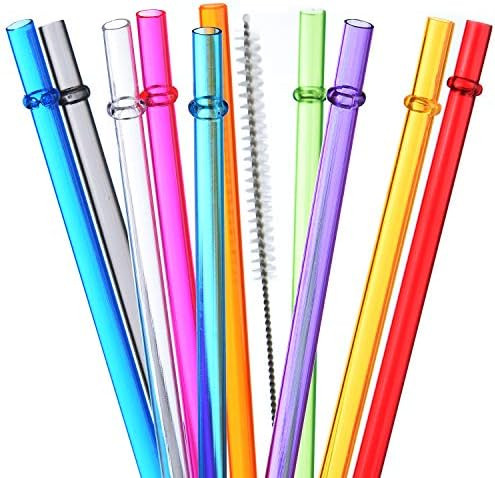 ALINK 10.5 in Long Rainbow Colored Reusable Tritan Plastic Replacement Straws for 20 OZ 30 OZ Tum... | Amazon (US)