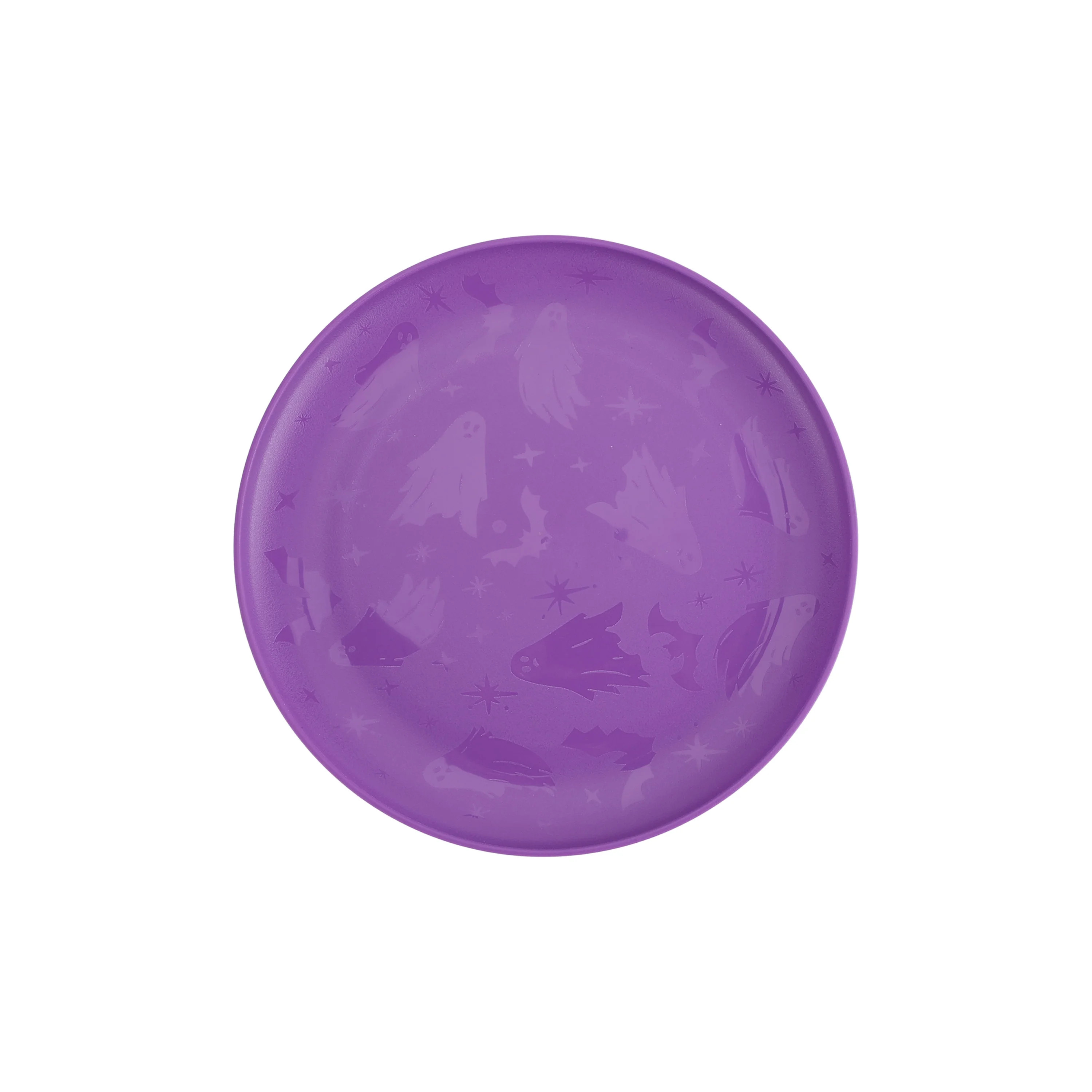 Mainstays 10.5 inch Round Plastic Etched Ghost Plate, Purple | Walmart (US)