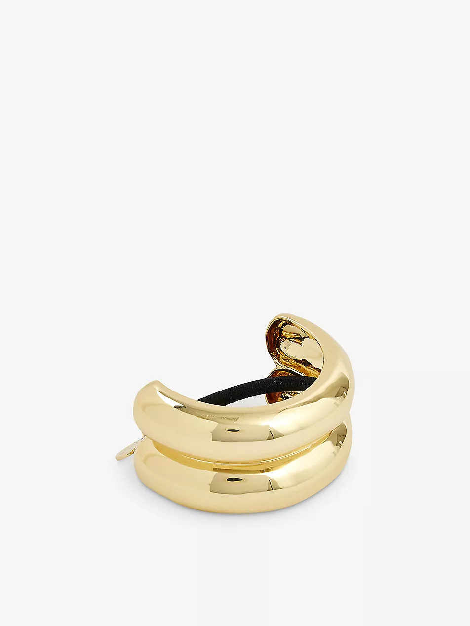 Glossy Double-Arch 14ct gold-plated brass hair tie | Selfridges