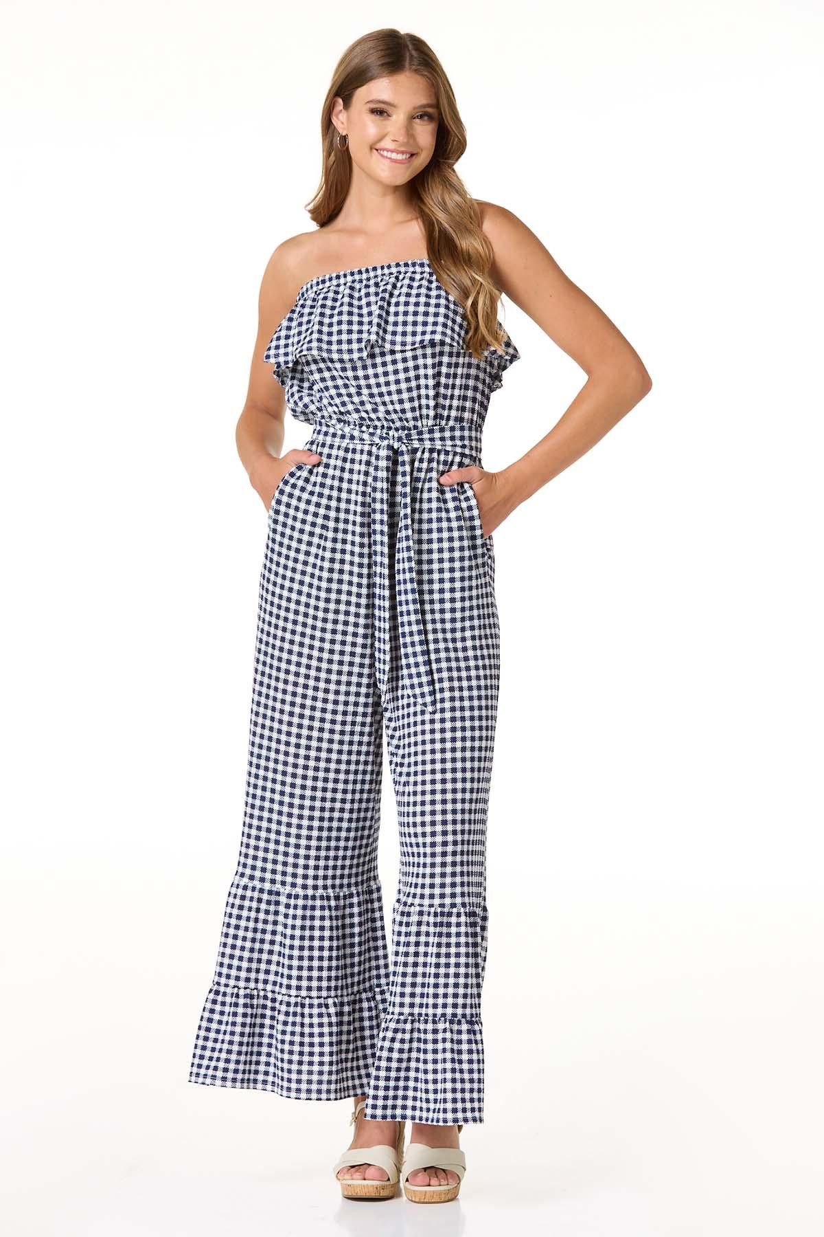 Textured Checkered Jumpsuit | Cato Fashions