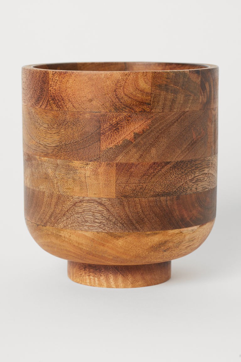 H & M - Wooden plant pot - Beige | H&M (US + CA)