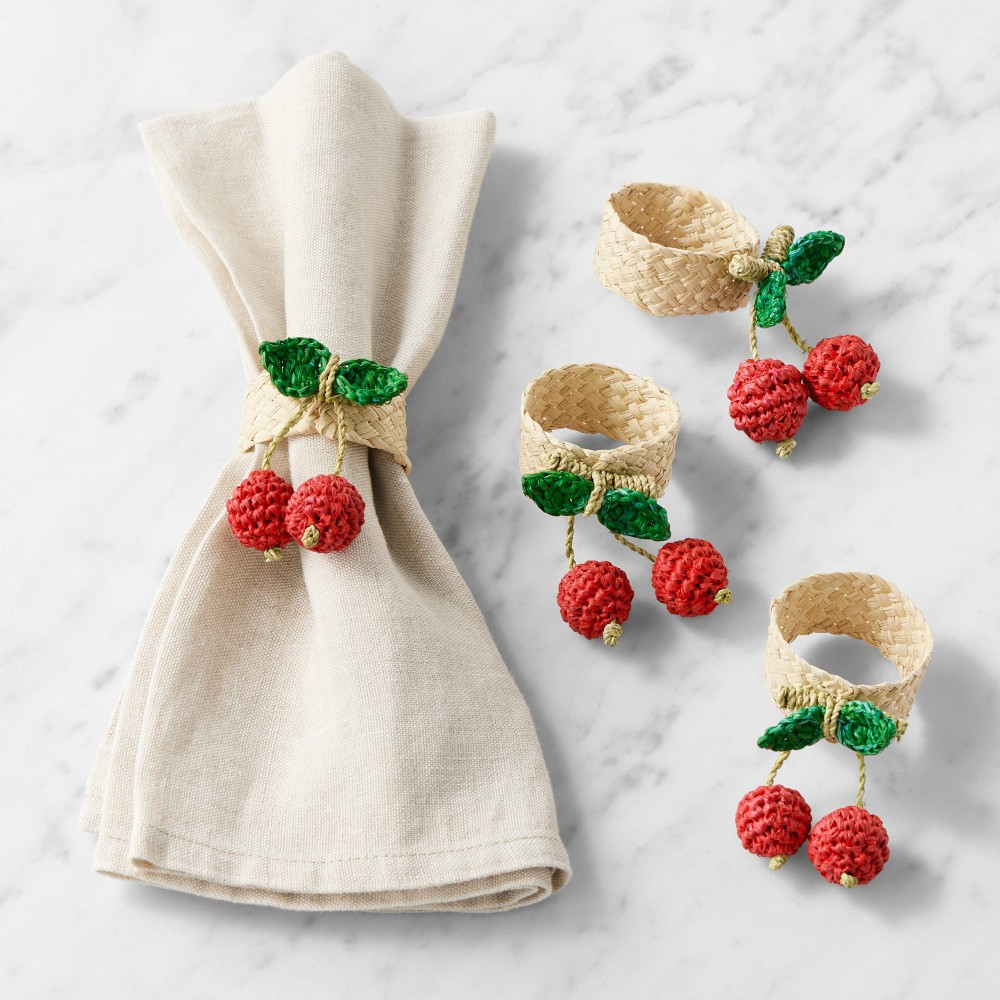 Figural Cherry Napkin Rings, Set of 4 | Williams-Sonoma