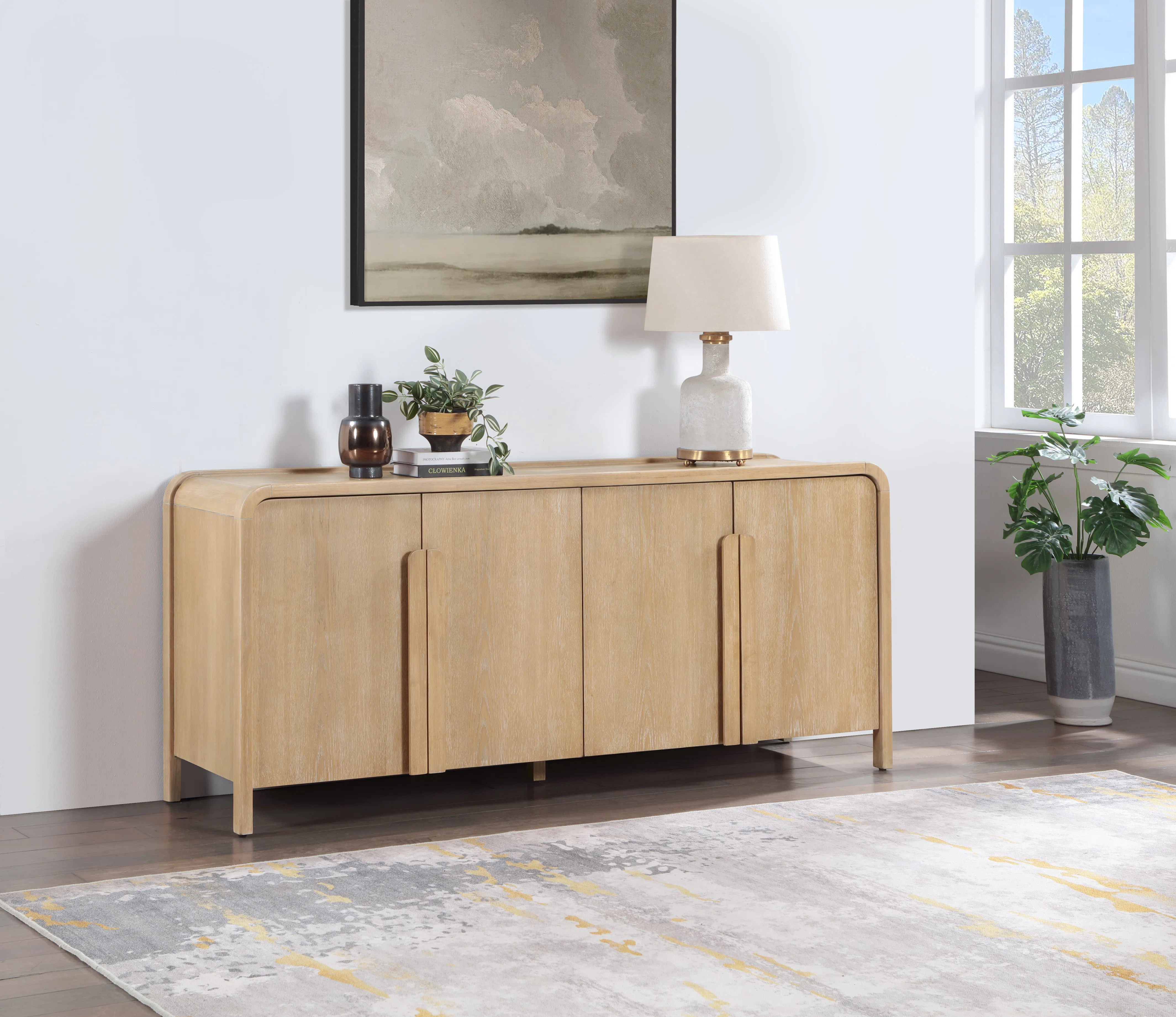 Esai Oak Veneer And Solid Wood Sideboard / Buffet | Wayfair North America