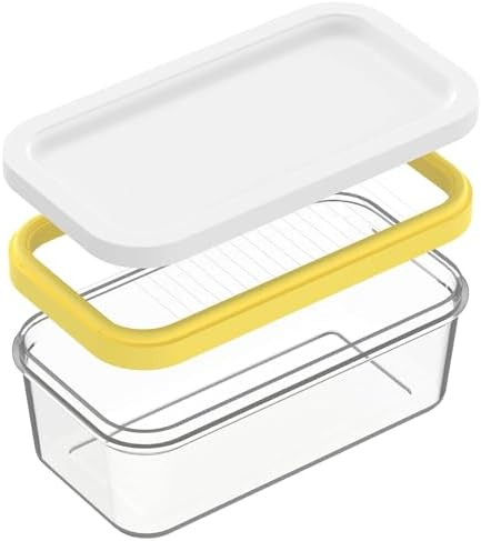 Butter Slicer Cutter with Storage Container, Stick Butter Dish with Lid for Fridge, Easy Cutting ... | Amazon (US)