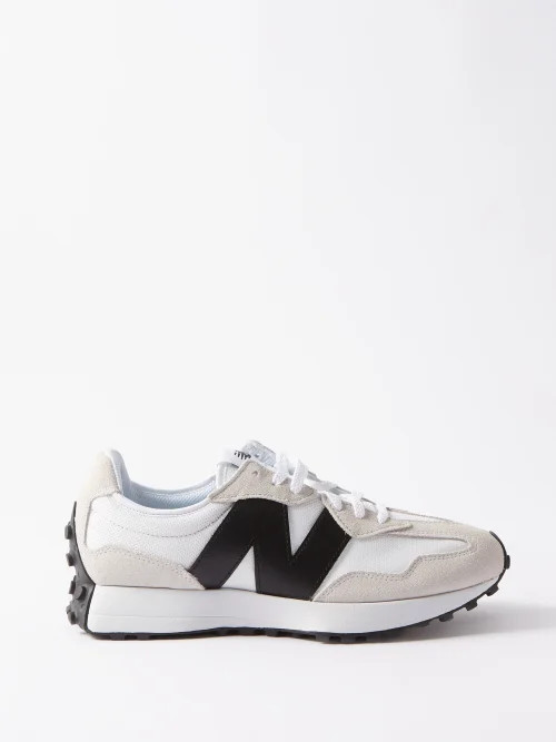New Balance - 327 Suede And Mesh Trainers - Mens - White Black | Matches (UK)