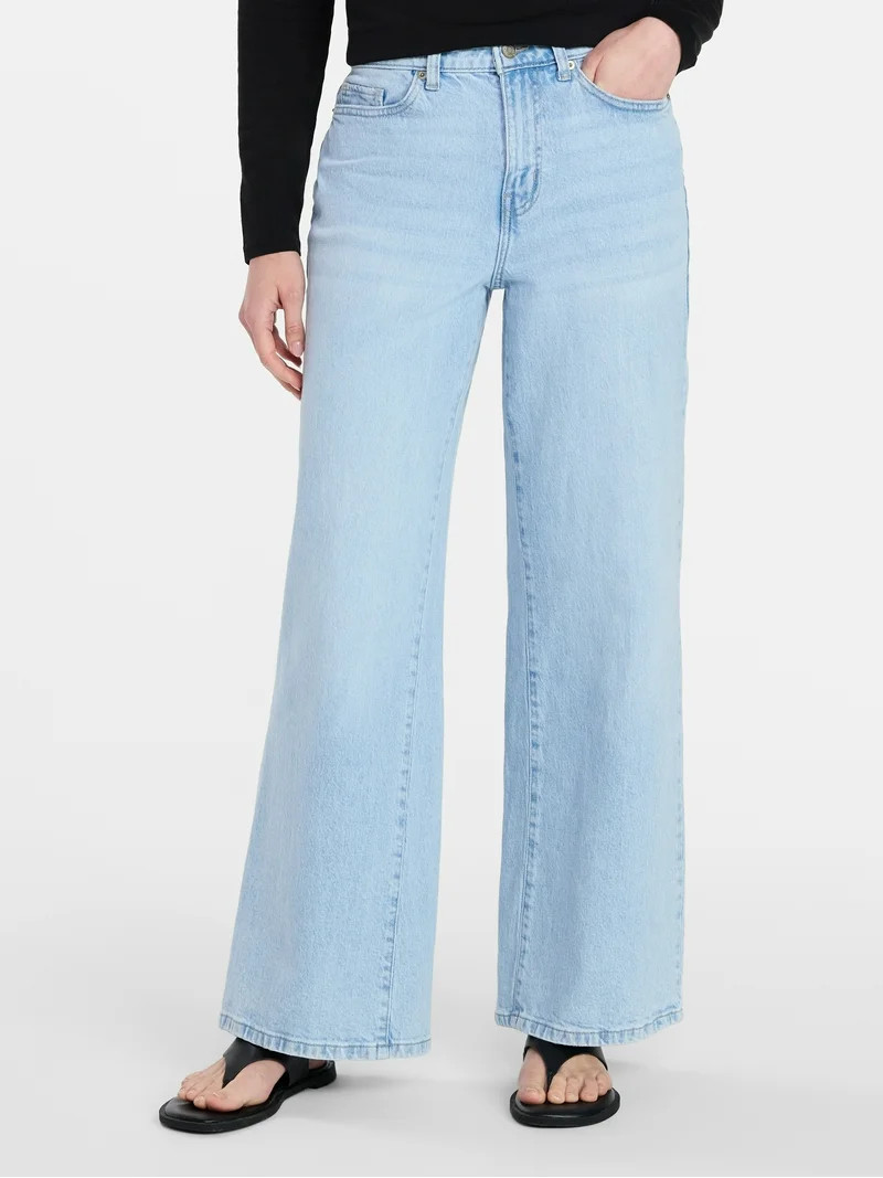 Time and Tru Women's Wide Leg Jeans, 31" Inseam, Sizes 0-20 | Walmart (US)