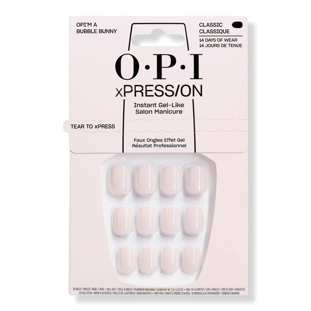 OPI xPRESS/ON Short Solid Color Press On Nails - OPI'm A Bubble Bunny | Ulta