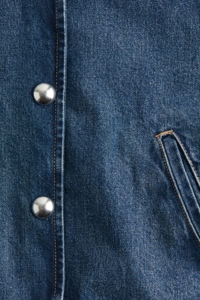 Oversized Button-front Jacket - Dark denim blue - Ladies | H&M US | H&M (US + CA)