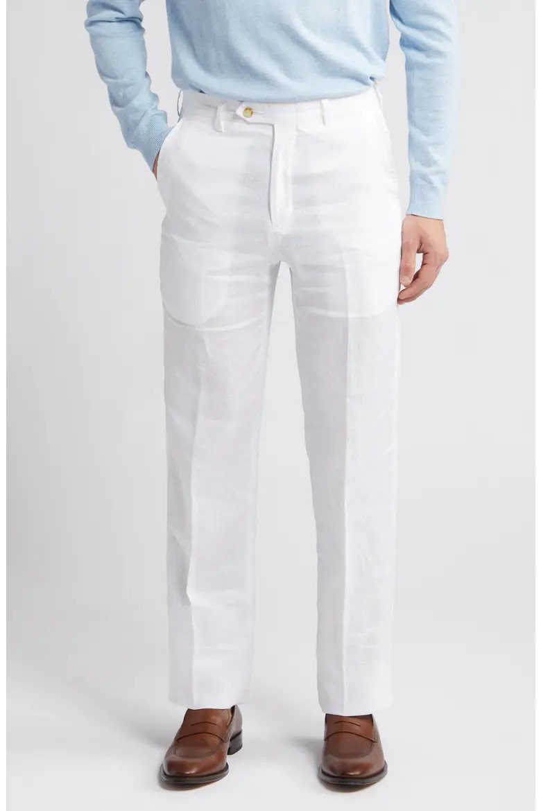 Men's Flat Front Linen Dress Pants (Men) | Nordstrom | Nordstrom