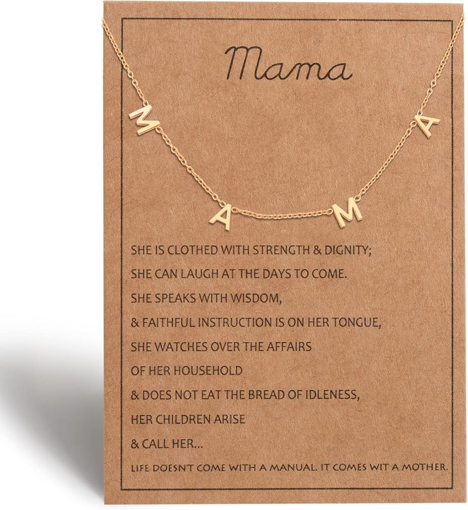 Mama necklace for Women - Silver, Gold & Rose Gold Mom Jewelry for Women, Gifts for New Mom, Expe... | Amazon (US)