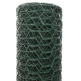 1 in. x 24 in. x 25 ft. Vinyl Coated Galvanized Steel Poultry Netting in Green | The Home Depot