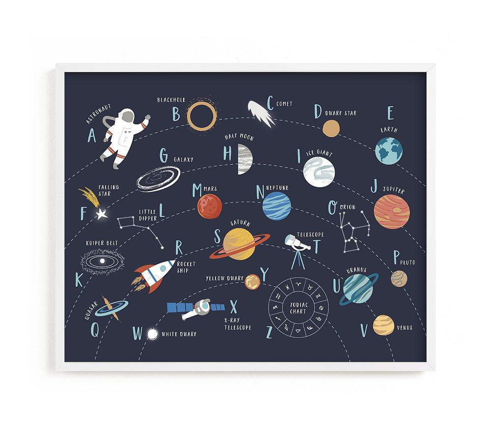 Minted® Space Alphabet Wall Art by Teju Reval | Pottery Barn Kids