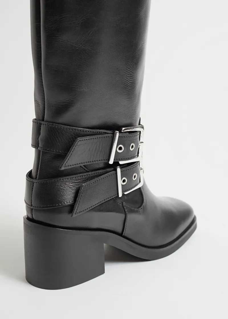 Biker Mid Calf Leather Boots | & Other Stories (EU + UK)
