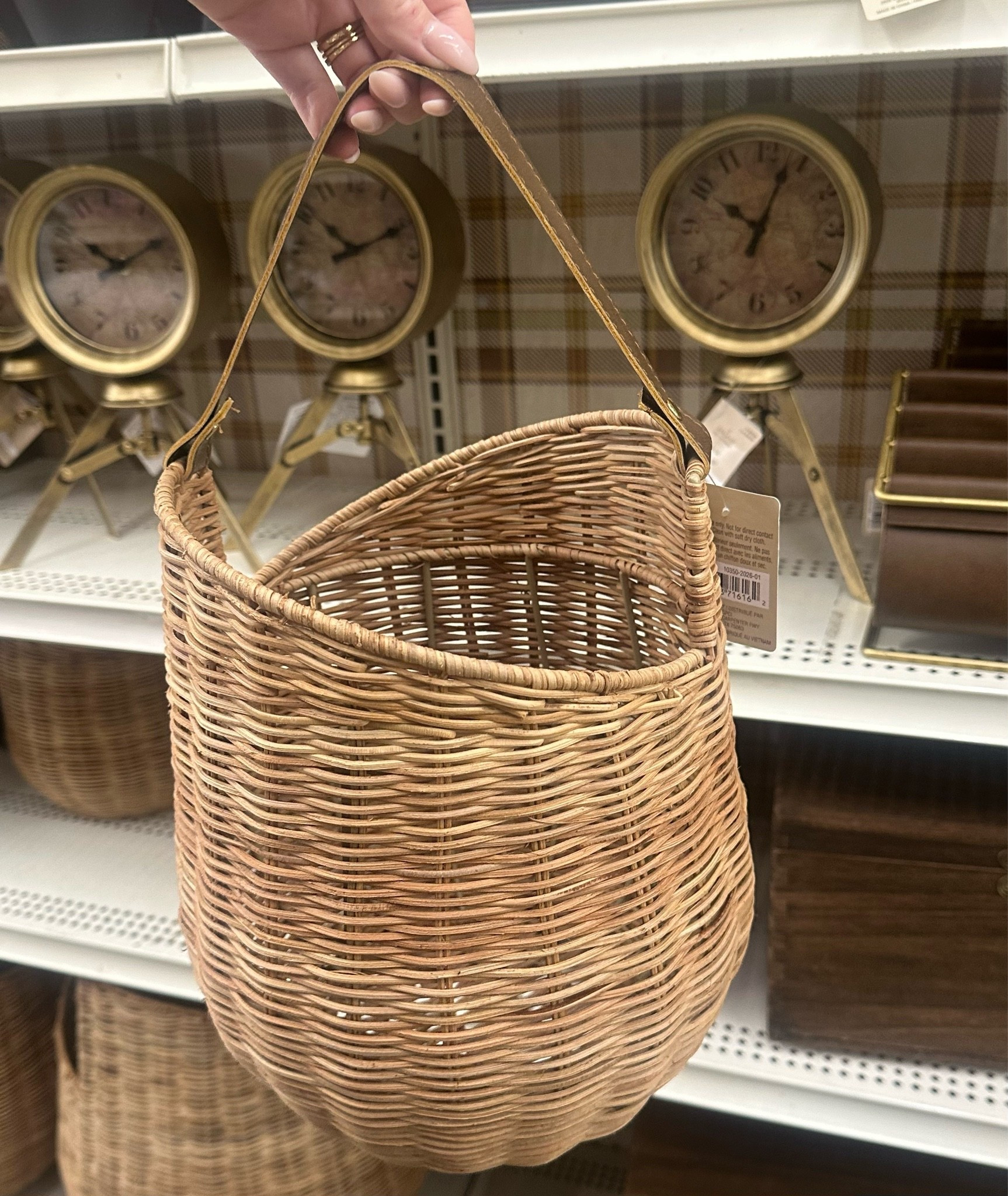 Obsessed with this unique basket and the faux leather handle 🤩

#LTKSeasonal #LTKHome #LTKSaleAlert