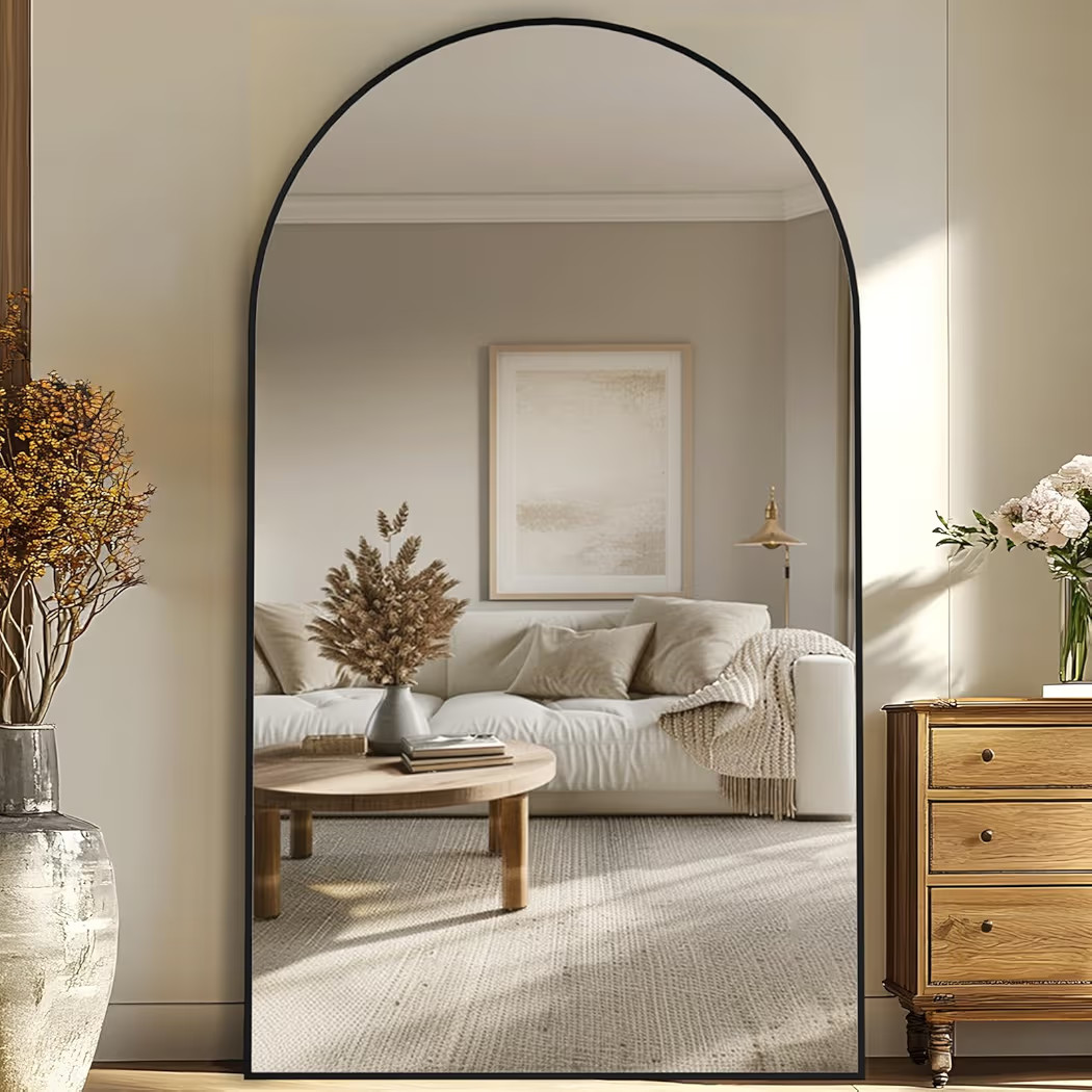 Full Length Mirror, 91"x46" Oversized Floor Mirror Freestanding, Full Body Mirror Floor Standing ... | Amazon (US)