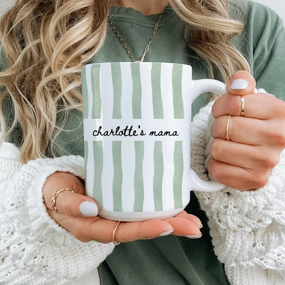 New Mom Mug: Custom Stripe Coffee Cup – First Time Mom Gift, New Parent Gift, Mother's Gift, Fu... | Etsy (US)